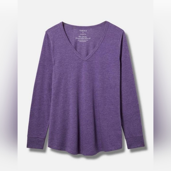 Torrid Girlfriend Signature Jersey V- Neck Long Sleeve‎ Sz 4 NWT - Picture 2 of 4